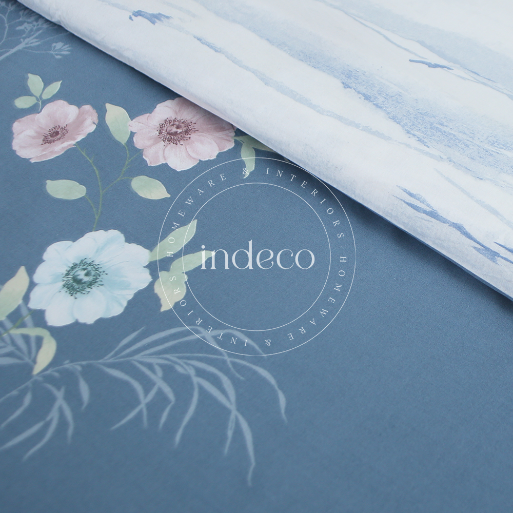Blue Fjord Floral Duvet Cover Set