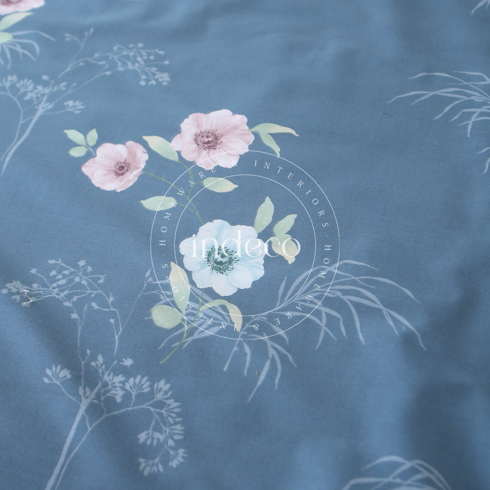 Blue Fjord Floral Duvet Cover Set