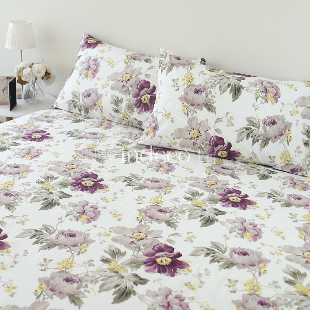 Purple Peonies Bedsheet Set
