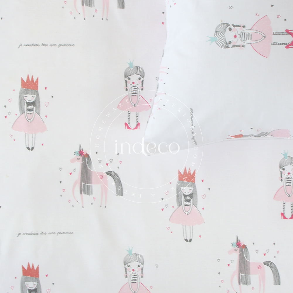 Pink Unicorn & Princess Bedsheet Set