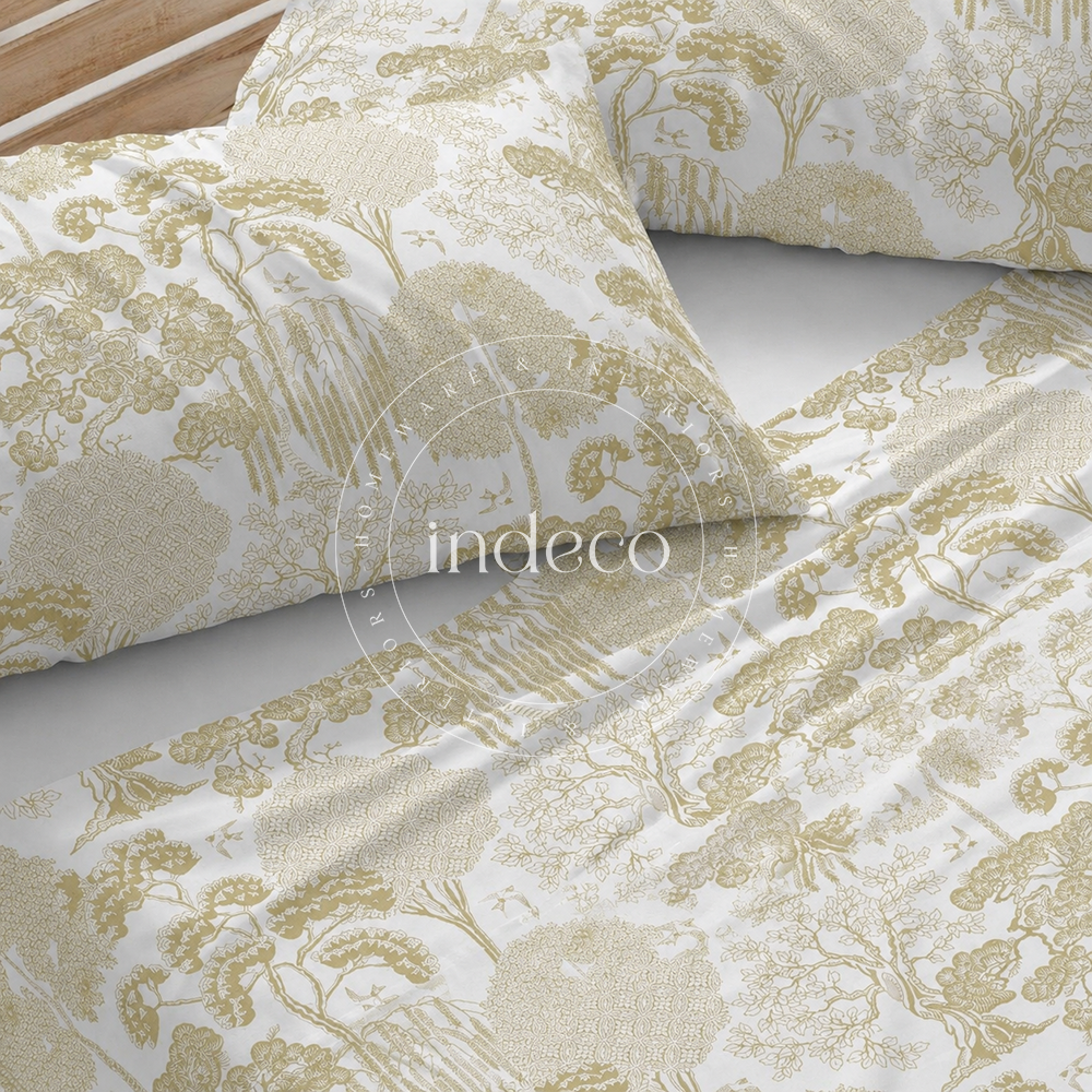 Ochre Chinoiserie Bedsheet Set