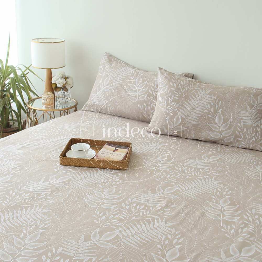 Fleuron Natural Fitted Bedsheet Set