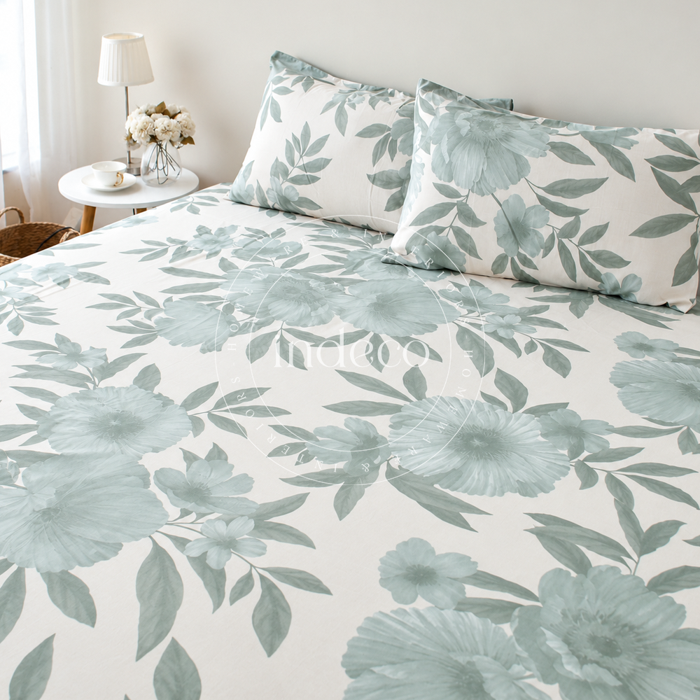 Sage Blossoms Bedsheet Set