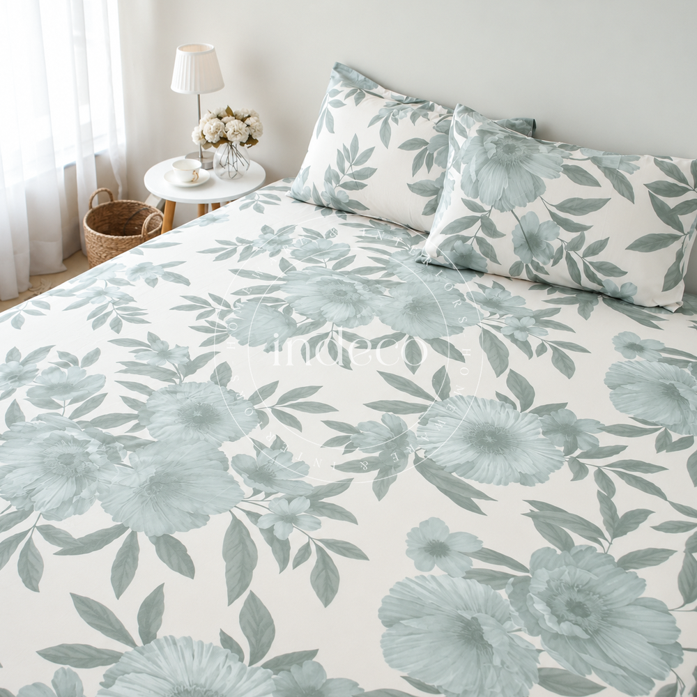Sage Blossoms Bedsheet Set
