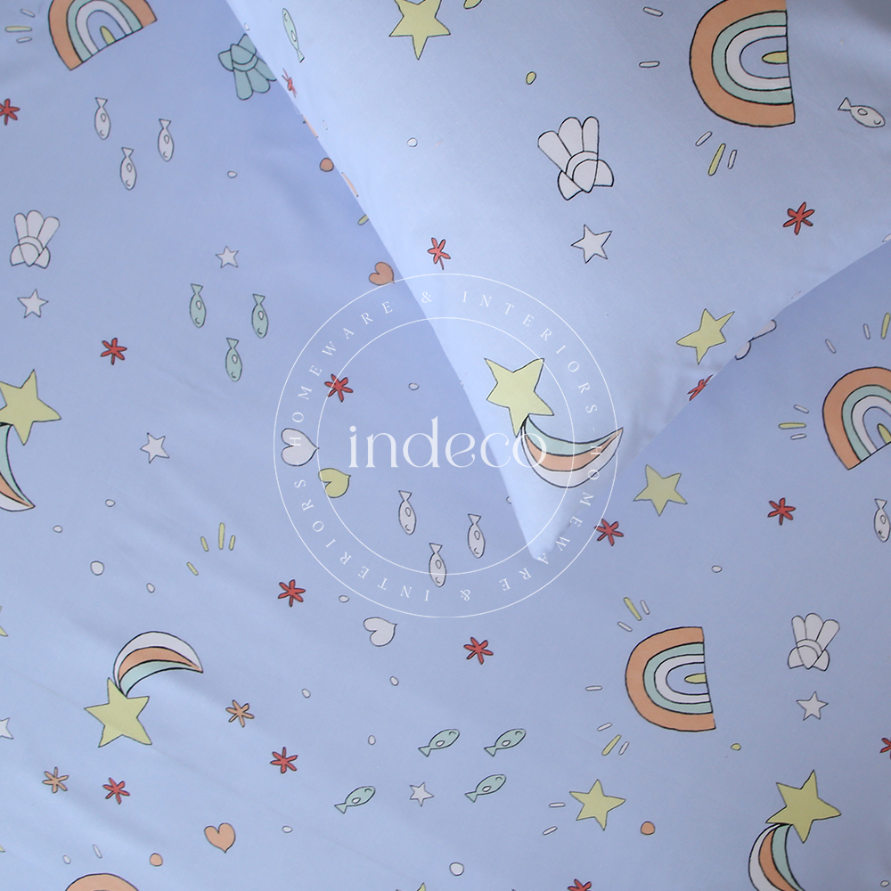 Moon & Star Single Sheet And Pillowcase Set