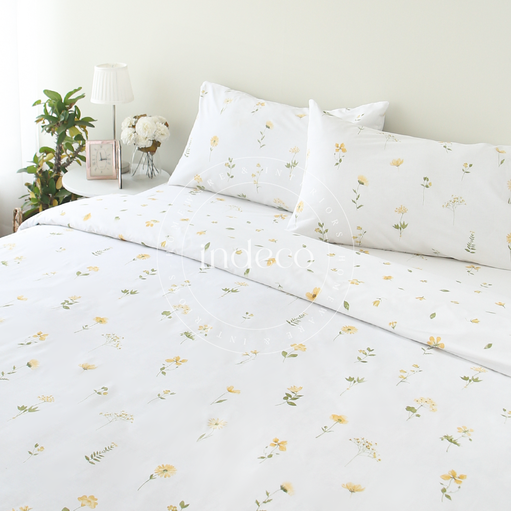 Pressed Flower Yellow 6PC Duvet Cover Set