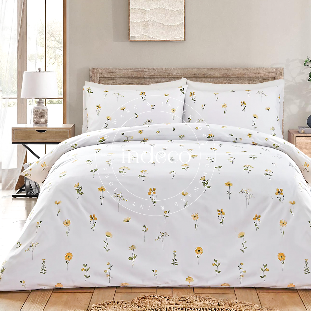 Pressed Flower Yellow 6PC Duvet Cover Set