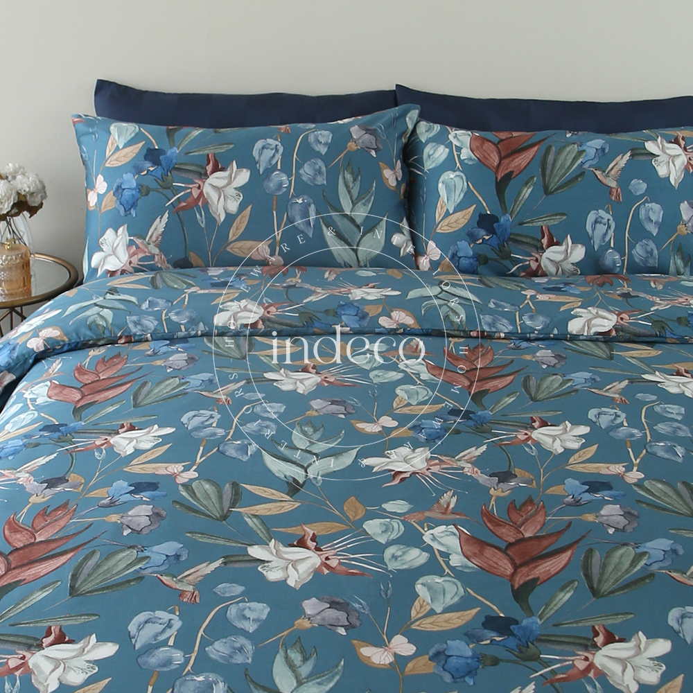 Midnight Aviary Sateen Duvet Cover Set