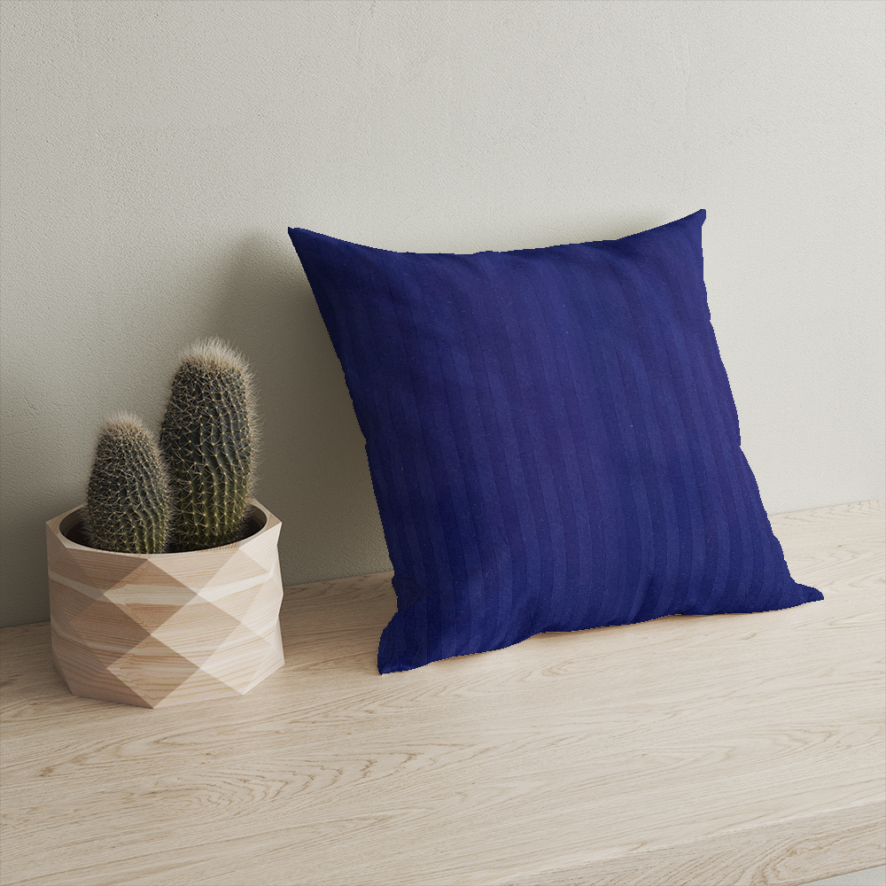 Blue Stripe Sateen Cushion Cover