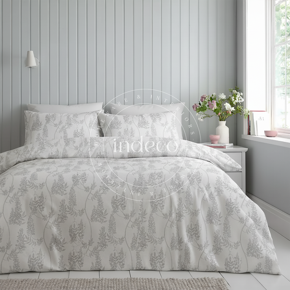 Wisteria Grey 3PC Duvet Cover Set