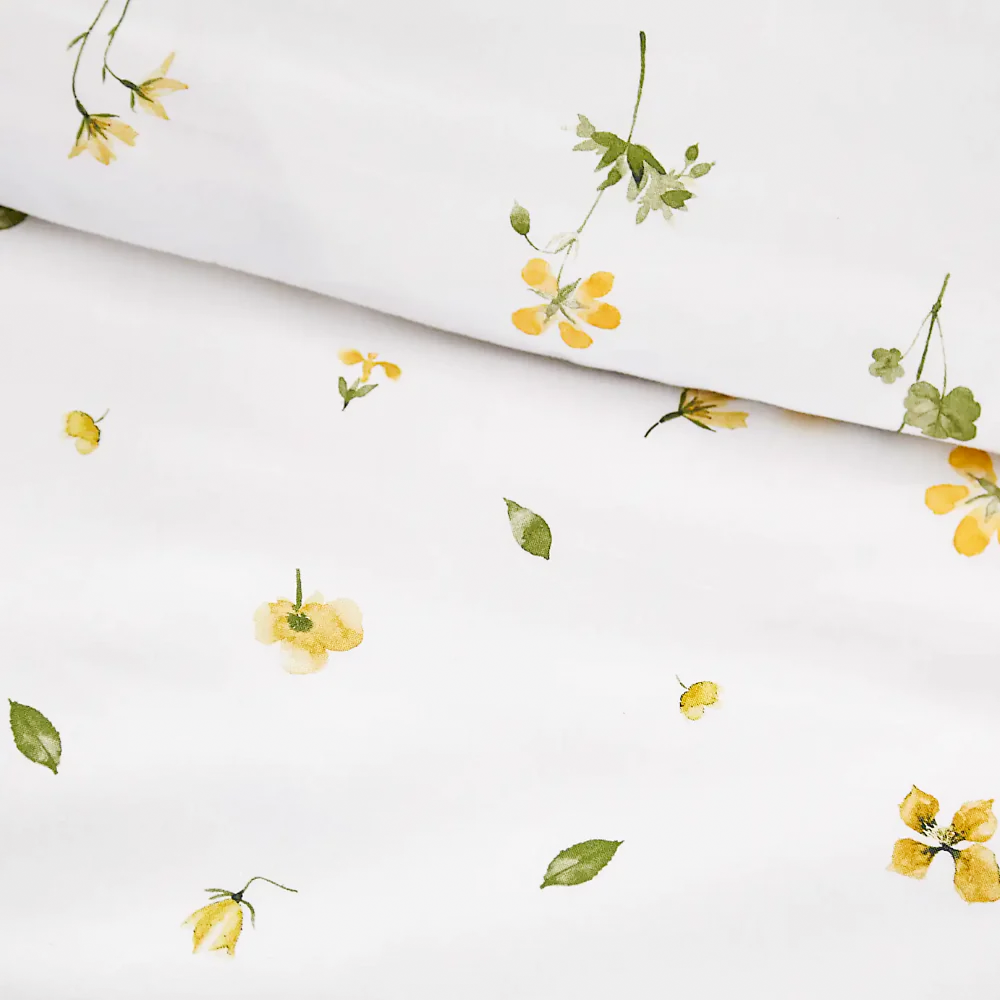 Pressed Flower Yellow Bedsheet Set