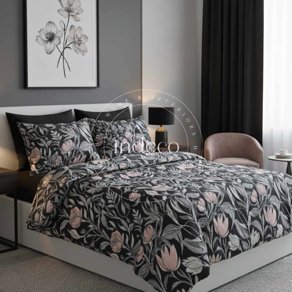 Camille Black Duvet Cover Set