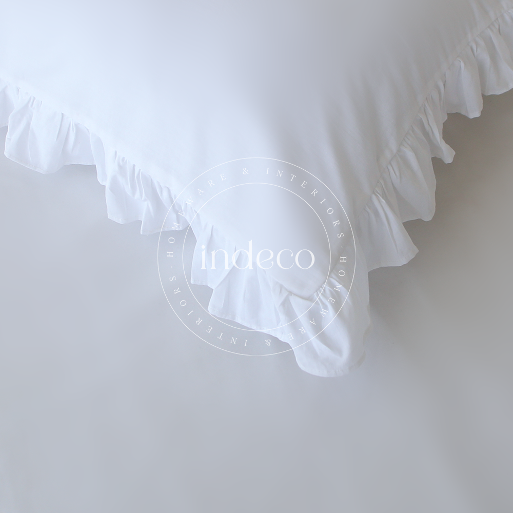 White Ruffled Pillowcase Set