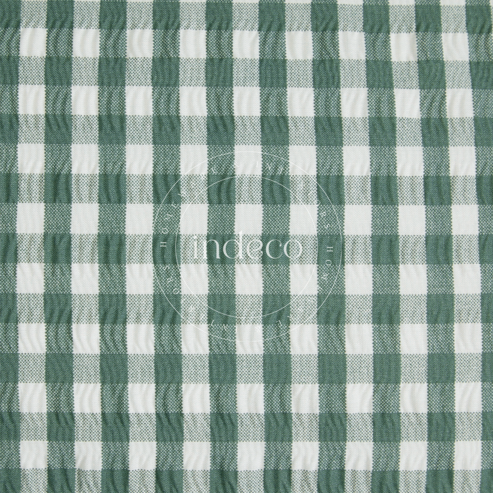 Green Seersucker Gingham Bedsheet Set