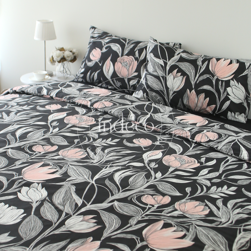 Camille Black Duvet Cover Set