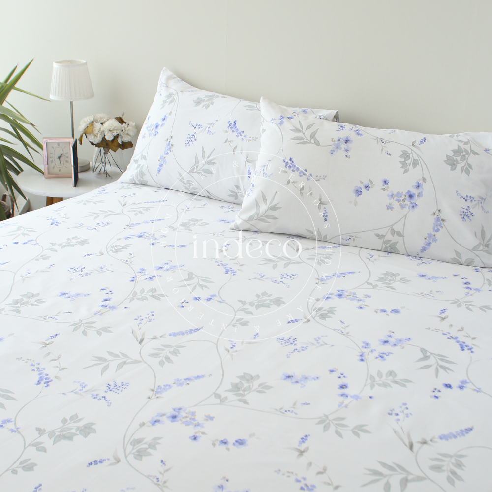 Ethereal Blue Vine Bedsheet Set