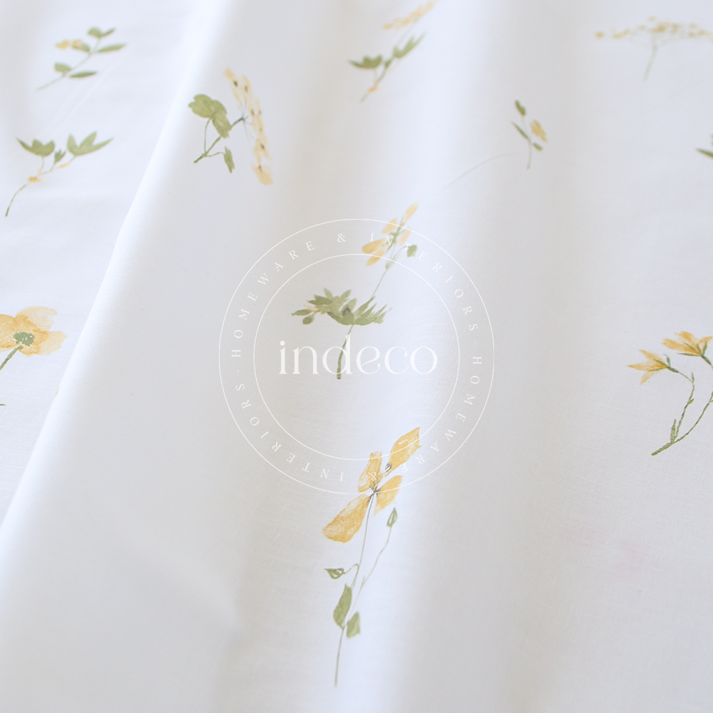 Pressed Flower Yellow Bedsheet Set