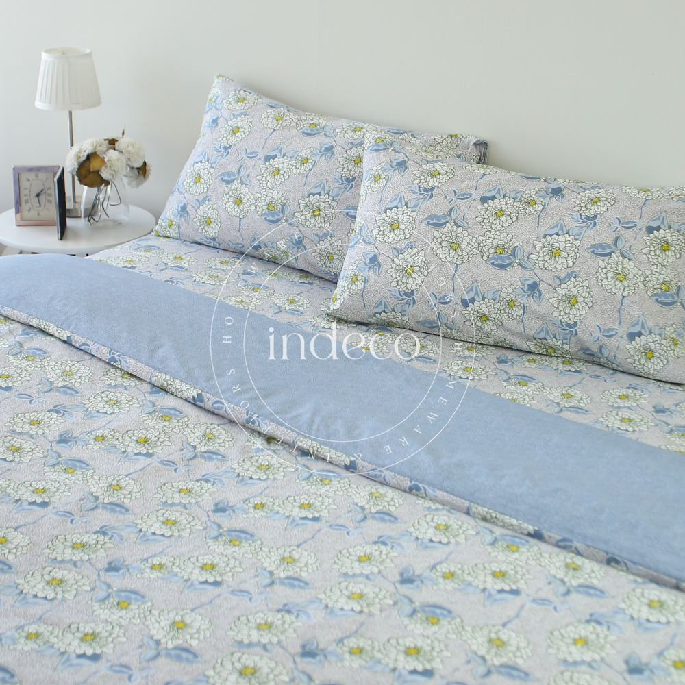 Chrysanthemum Blue Duvet Cover Set