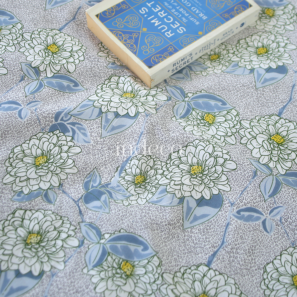Chrysanthemum Blue Duvet Cover Set