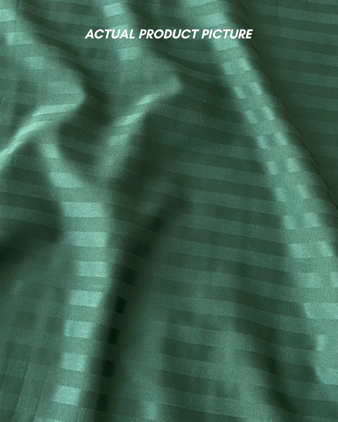 Emerald Stripes Polysatin Duvet Cover Set