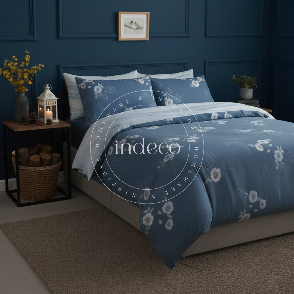 Blue Fjord Floral Duvet Cover Set