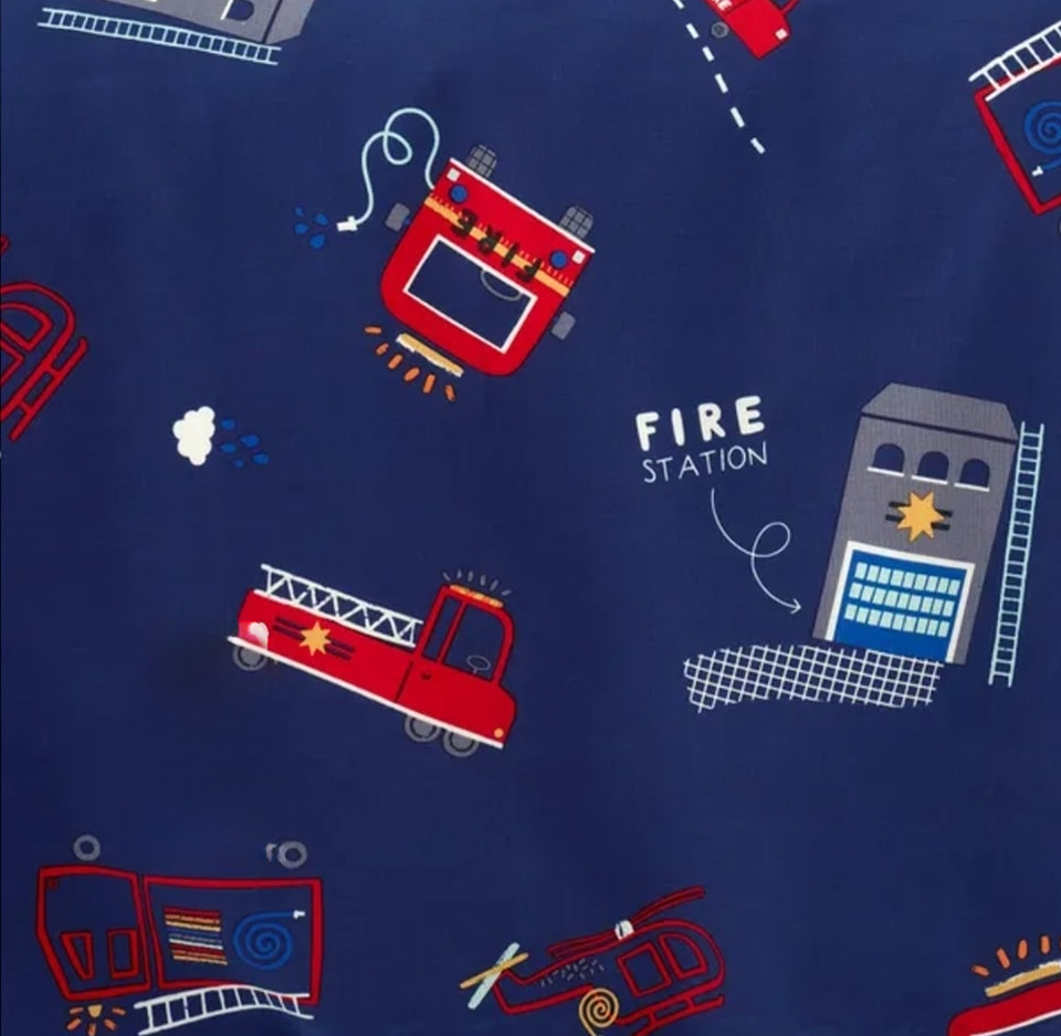Fire Station Blue Bedsheet Set