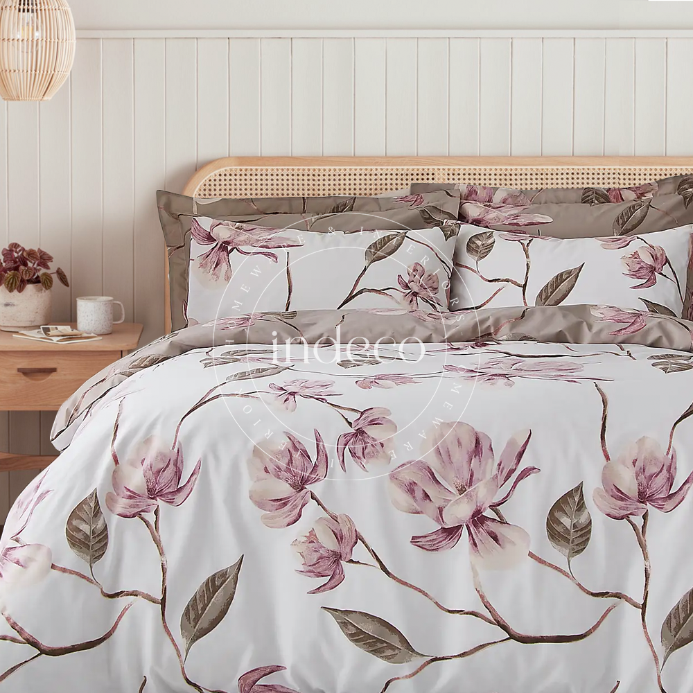 Magnolia Pink Reversible Duvet Cover Set