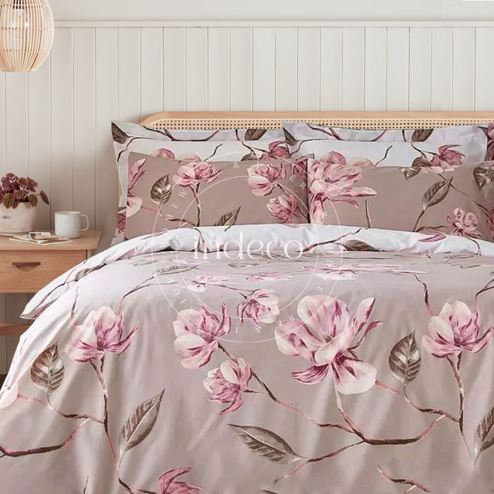 Magnolia Pink Reversible Duvet Cover Set