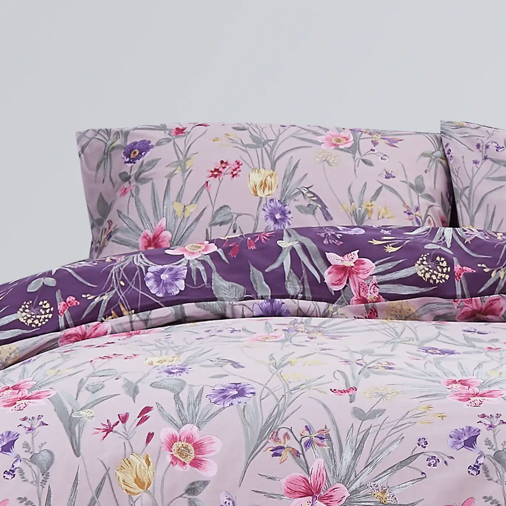Floral Purple Bedsheet Set