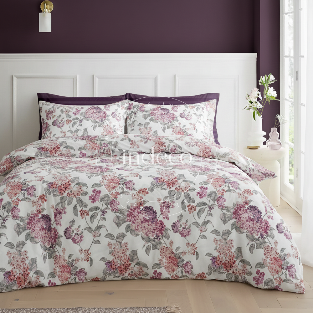 Hydrangea Garden Sateen Duvet Cover Set