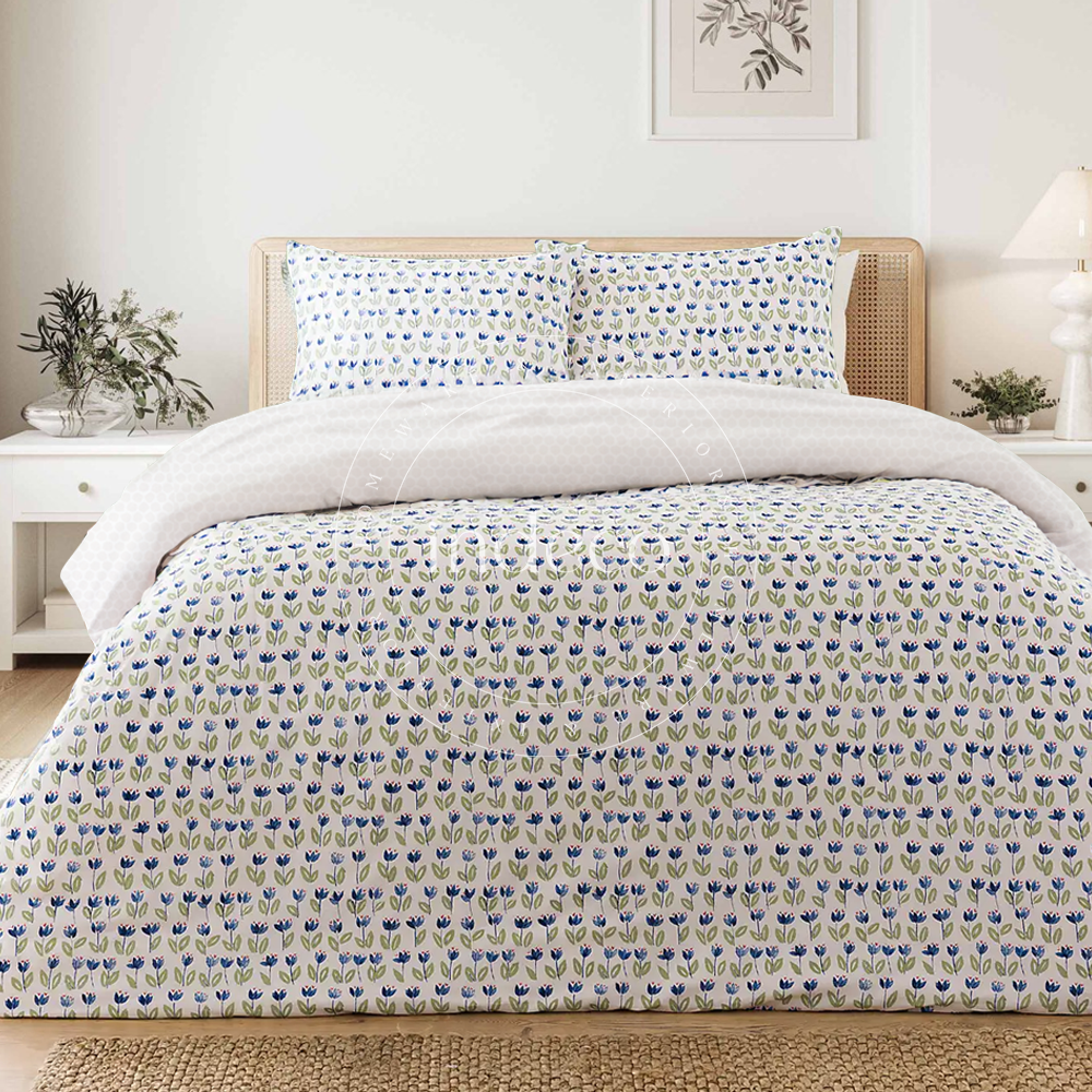 Mena Tulips Percale Duvet Cover Set