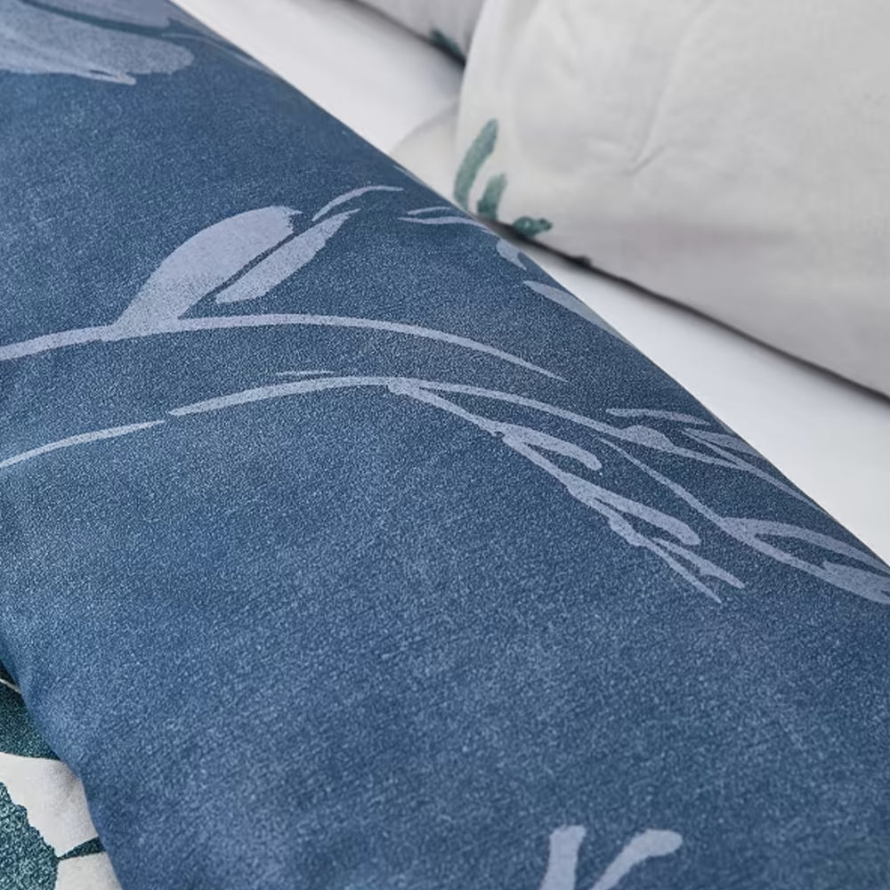 Juno Grey & Blue Reversible Duvet Cover Set