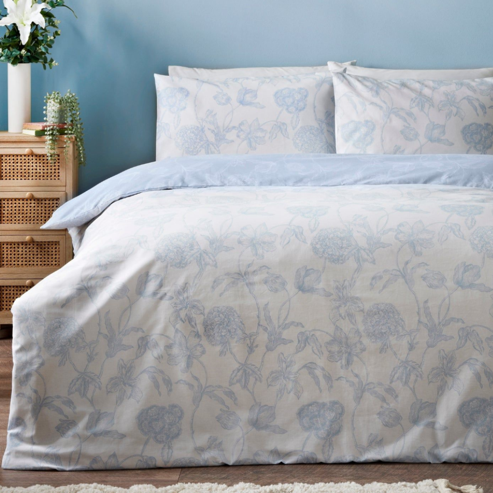 Blue Toile Duvet Cover Set