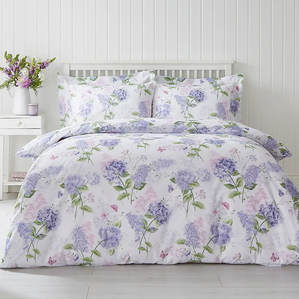 Wild Hydrangea Lilac Bedsheet Set