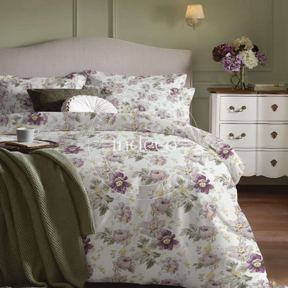 Purple Peonies Duvet Cover Set
